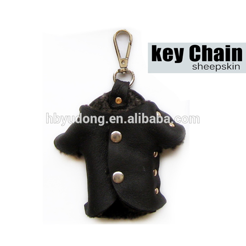luxury natural fur key chain with sheepskin
