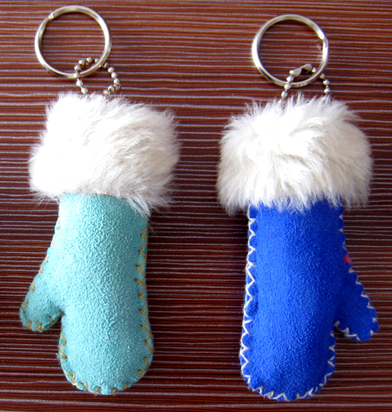 luxury natural fur key chain with sheepskin